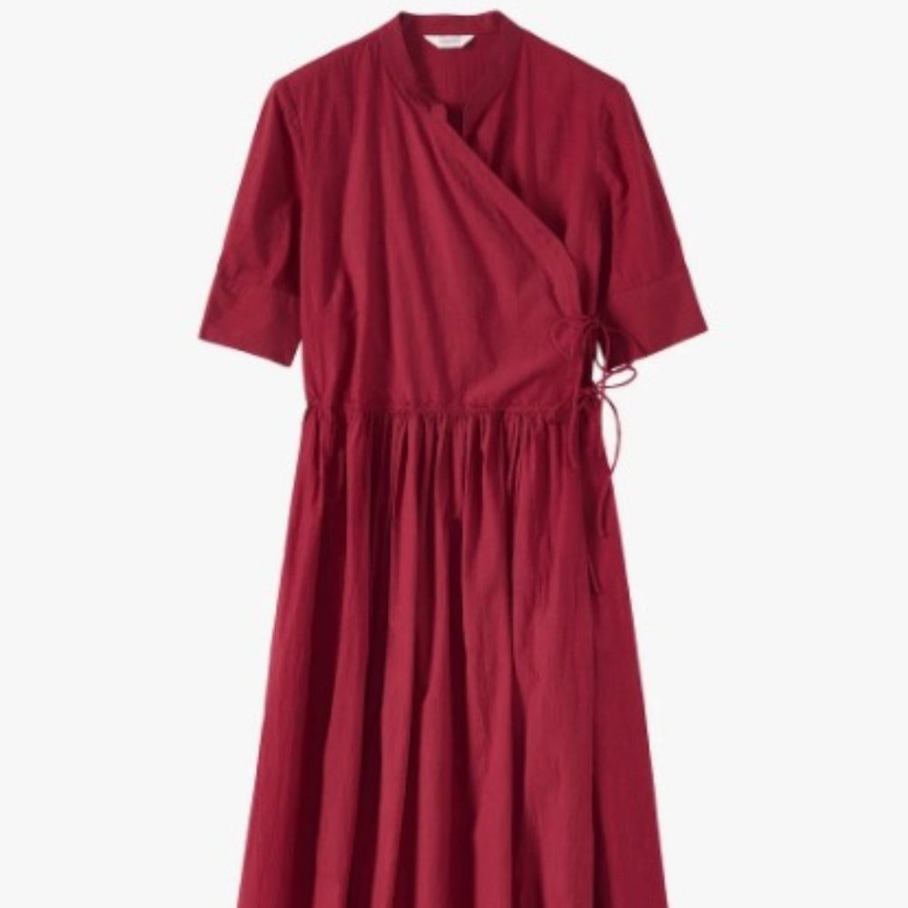 Toast Cotton Voile Asymmetric Midi Dress, NAVY